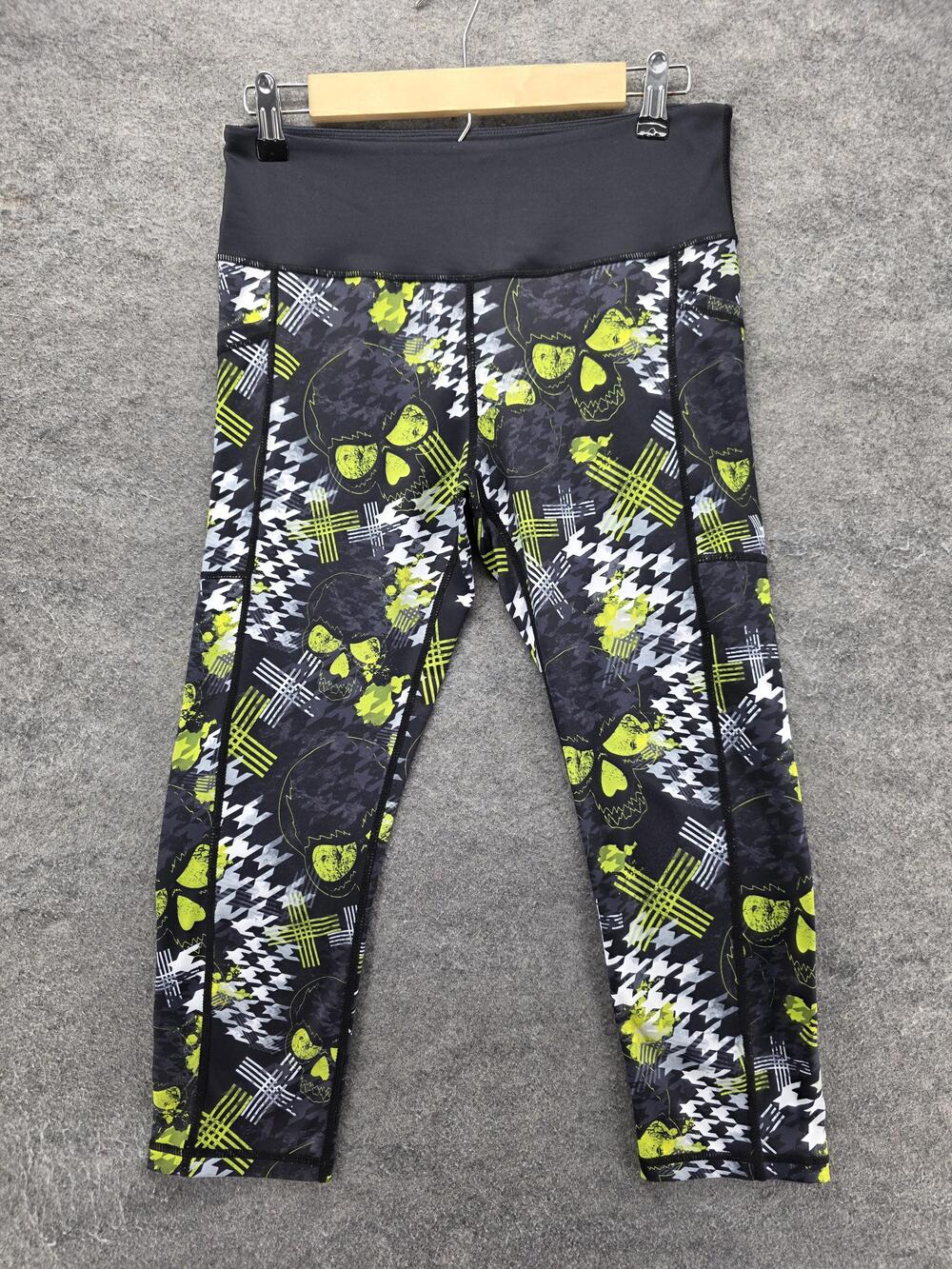 Constantly Varied Gear Leggings Womens M Multicolor Skulls Houndstooth 23 Inseam